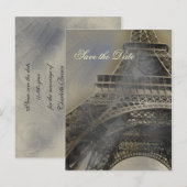 Eiffeltoren Parijse Franse bruiloft Save the Date Aankondigingskaart (Voorkant / Achterkant)