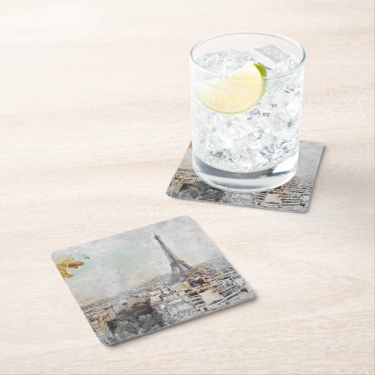 Eiffeltoren Parijse plein papier Onderzetter (Insitu)