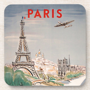 Eiffeltoren Paris Air Travel Lithograph Bier Onderzetter