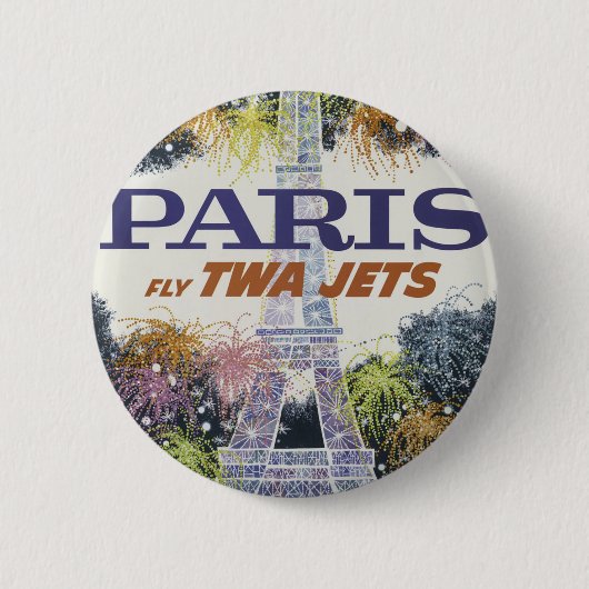  Eiffeltoren Paris Air Travel Ronde Button 5,7 Cm (Voorkant)