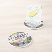 Eiffeltoren Paris Air Travel Zandsteen Onderzetter (Zijkant)