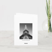 Eiffeltoren Paris Blank Note Kaart zwart wit (Achterkant)