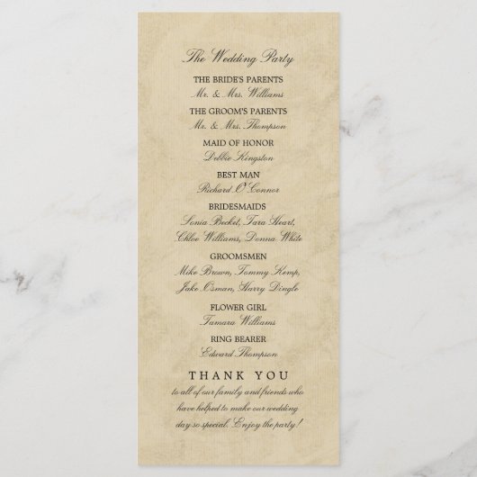  Eiffeltoren Paris Bruiloft Programma (Achterkant)