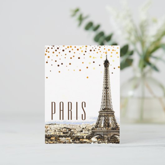 Eiffeltoren Paris City Rustiek  Uitzicht Briefkaart (Staand voorkant)