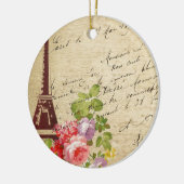 Eiffeltoren Paris & Flowers Keramisch Ornament (Links)