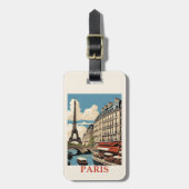 Eiffeltoren Paris Frankrijk Seine Cafe Bagagelabel (Voorkant verticaal)