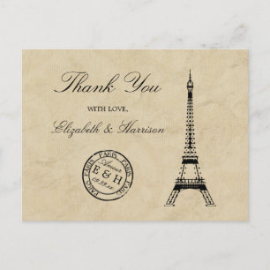  Eiffeltoren Paris Postmark Dank u Briefkaart
