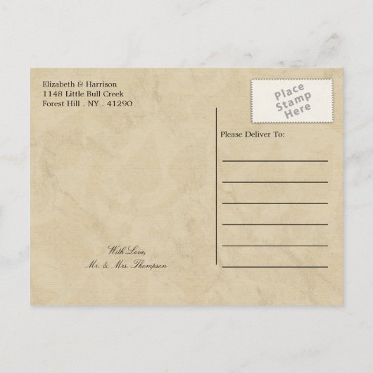  Eiffeltoren Paris Postmark Save the Date Aankondigingskaart (Achterkant)