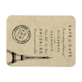 Eiffeltoren Paris Postmark Save the Date Magneet (Horizontaal)