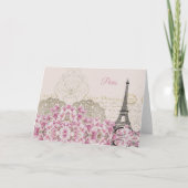Eiffeltoren, Paris Roze Magnolia Kaart (Voorkant)