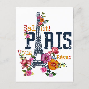 Eiffeltoren Paris Shirt Salut Flowering Paris Fra Informatiekaartje