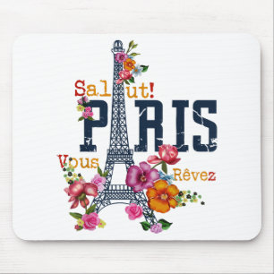 Eiffeltoren Paris Shirt Salut Flowering Paris Fra Muismat