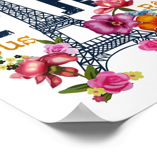 Eiffeltoren Paris Shirt Salut Flowering Paris Fra Poster (Hoek)