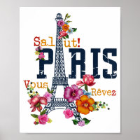 Eiffeltoren Paris Shirt Salut Flowering Paris Fra