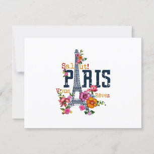 Eiffeltoren Paris Shirt Salut Flowering Paris Fra RSVP Kaartje