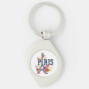 Eiffeltoren Paris Shirt Salut Flowering Paris Fra Sleutelhanger