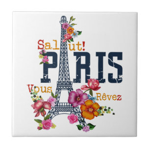 Eiffeltoren Paris Shirt Salut Flowering Paris Fra Tegeltje