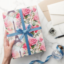 Eiffeltoren patroon, Paris chique Franse Rozen