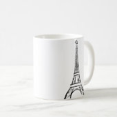 Eiffeltoren penseelstreek koffiemok (Voorkant rechts)
