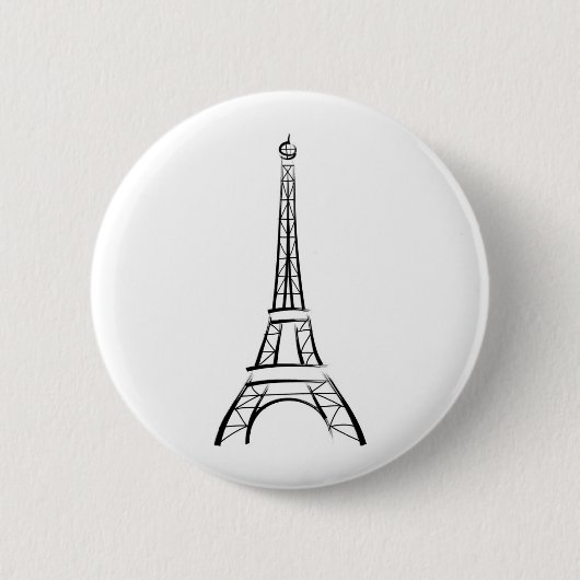 Eiffeltoren penseelstreek ronde button 5,7 cm (Voorkant)