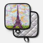 Eiffeltoren Pointillisme Landschap Pot Houder (Voorkant / Achterkant)