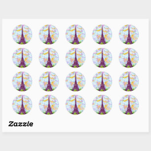 Eiffeltoren Pointillisme Lente Landschap Ronde Sticker