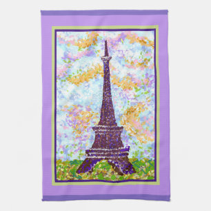 Eiffeltoren Pointillisme Lente Landschap Theedoek