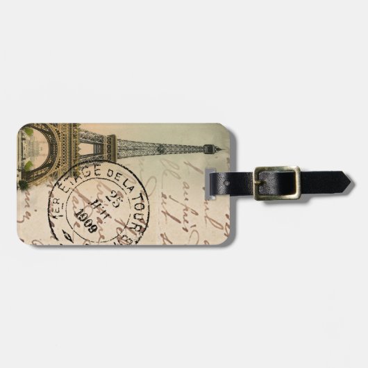 Eiffeltoren Reisstempel Bagagelabel (Voorkant horizontaal)