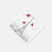  Eiffeltoren - rode harten Servet (Hoek)