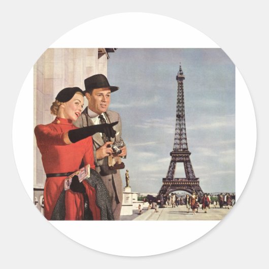 Eiffeltoren Ronde Sticker (Voorkant)