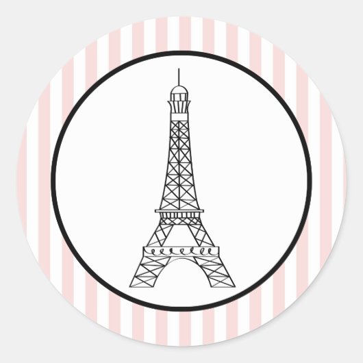 Eiffeltoren Ronde Sticker (Voorkant)