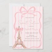 Eiffeltoren Roze Strik Roze Lint Sweet 16 Kaart (Voorkant)