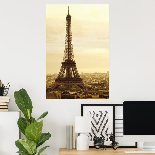 eiffeltoren sepia poster (Thuiskantoor)