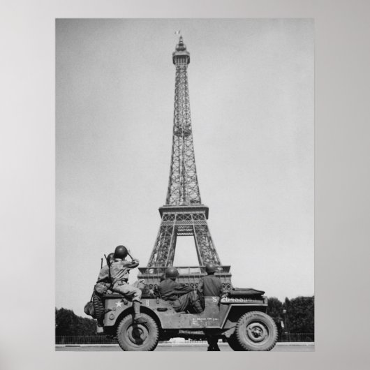 Eiffeltoren soldaten uit de Tweede Wereldoorlog Poster (Voorkant)