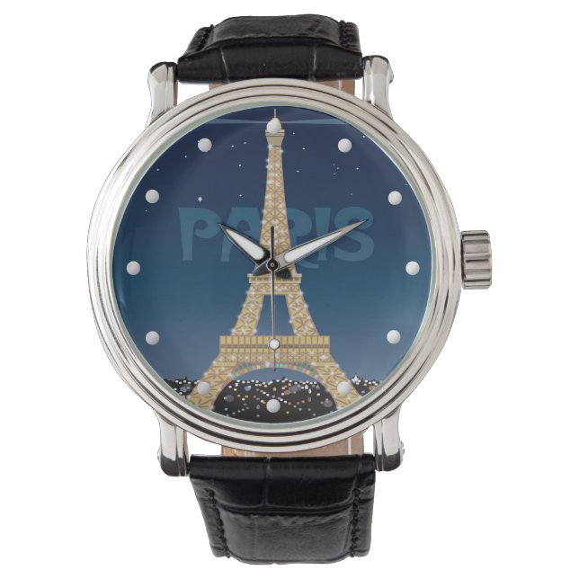 Eiffeltoren Sparkle polshorloge Horloge (Voorkant)