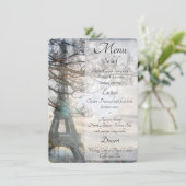 Eiffeltoren Spring Sunrise Waterverf Menu (Staand voorkant)