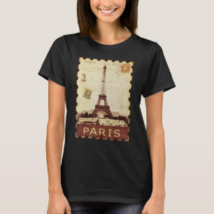 Eiffeltoren stempel vakantie Vintage Paris France T-shirt