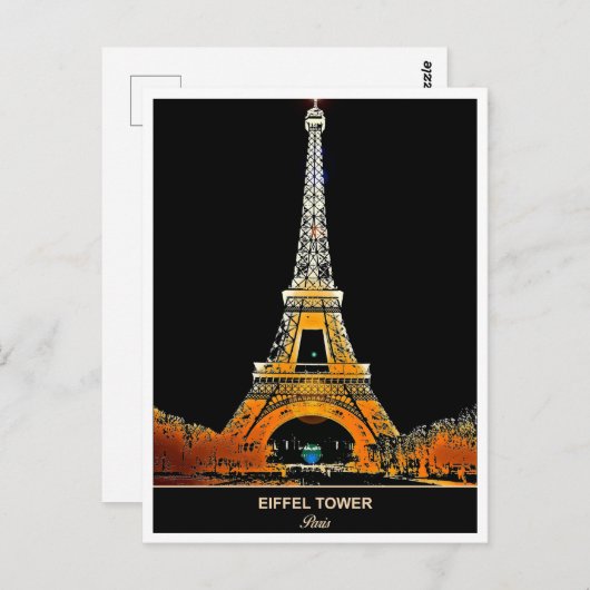 Eiffeltoren: stuur een Parijs Briefkaart (Voorkant / Achterkant)