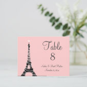 Eiffeltoren Twinkles Tafelnummer roze (Staand voorkant)