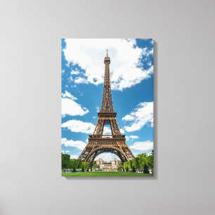 Eiffeltoren uitzicht vanaf Champ de Mars openbaar Canvas Afdruk