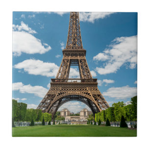 Eiffeltoren uitzicht vanaf Champ de Mars openbaar Tegeltje
