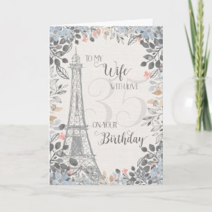 Eiffeltoren van 35e verjaardag Romantic Kaart