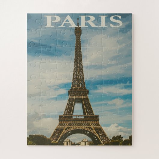 Eiffeltoren van het type briefkaart in Parijs Legpuzzel (Verticaal)