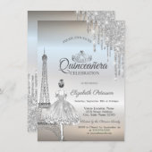 Eiffeltoren van Parijs, druppels, Ballerina Quinc Kaart (Voorkant / Achterkant)