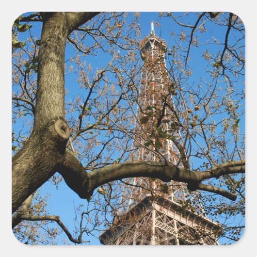 Eiffeltoren van Parijs in Frankrijk Vierkante Sticker (Voorkant)