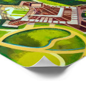 Eiffeltoren vanaf Abstracte verf boven de vertragi Poster (Hoek)