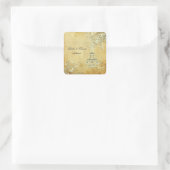 EIFFELTOREN/VANILLE WERVELINGEN VIERKANTE STICKER (Tas)