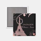 Eiffeltoren vintage Parijs save the date Magneet (Voorkant / Achterkant)