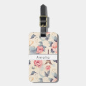 Eiffeltoren vlinder en Rozen Bagagelabel (Voorkant verticaal)