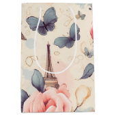 Eiffeltoren vlinder en Rozen Medium Cadeauzakje (Voorkant)